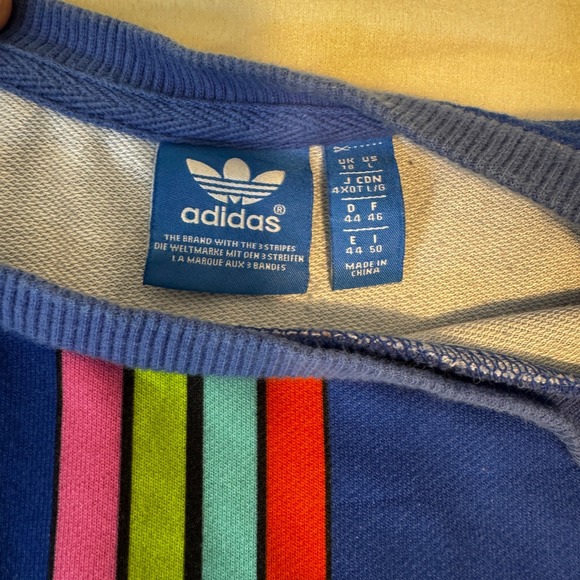Adidas Originals Farm Rio Toucan Blue Graphic Sweatshirt Womens Large L - Picture 2 of 9
